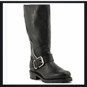 Frye Samantha ZIp tall Black Leather boots 10